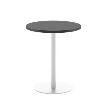 Contract Table Mid 600mm - Black - Silver Frame