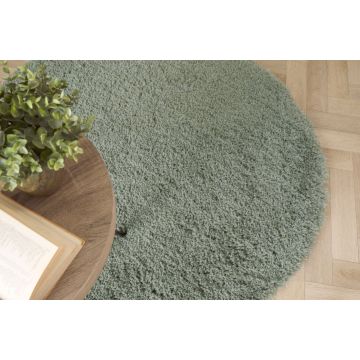 Chicago Shaggy Circle Rug - Sage 133cm