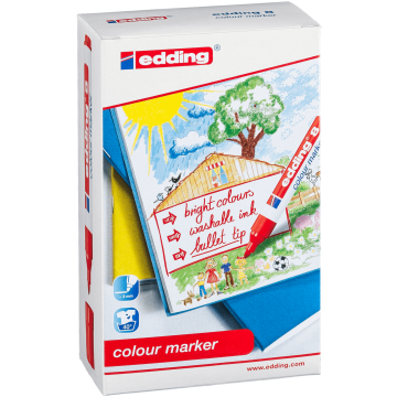 Edding Colourmarker Bullet Tip - Assorted - Pack of 12