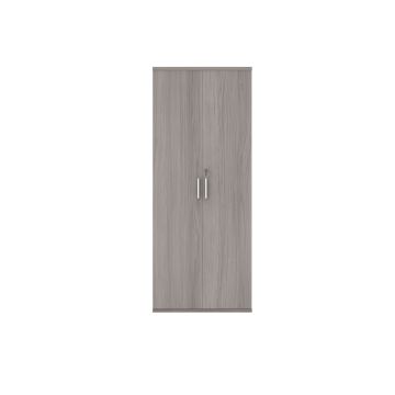 Steel Handle Lockable Storag Cupboard H1980mm  - Grey Oak