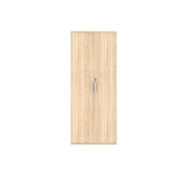 Steel Handle Lockable Storag Cupboard H1980mm  - Oak