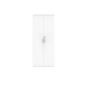 Steel Handle Lockable Storag Cupboard H1980mm  - White