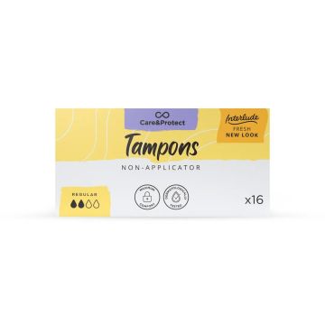 Care and Protect Regular Non Applicator Tampons - Pack of 16