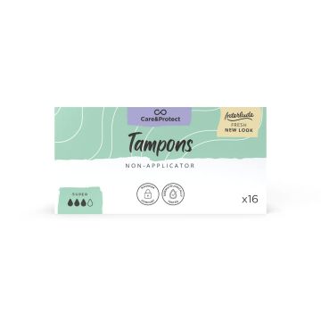 Care and Protect Super Non Applicator Tampons - Pack of 16