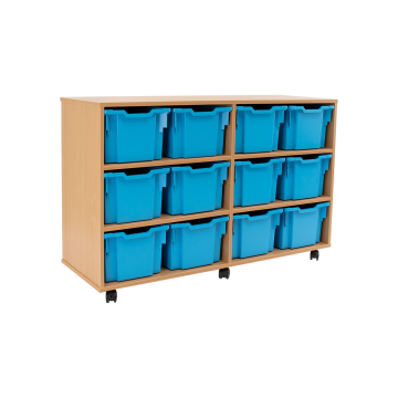 12 Extra Deep Tray Unit - Cyan Trays