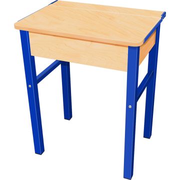 RetroMod Student Desk Blue Leg 14+ Years Beech