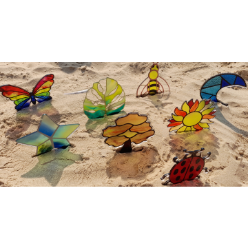 Stained Acrylic Light and Shadow Nature Pack of 8
