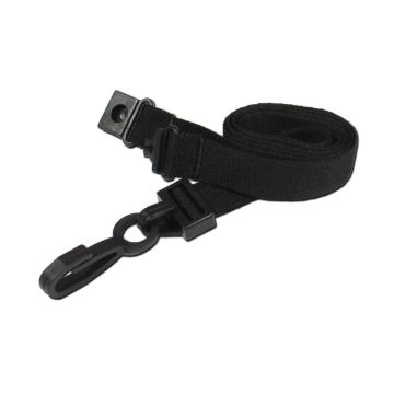 Deluxe Breakaway Lanyard 15mm - Black - Pack of 10