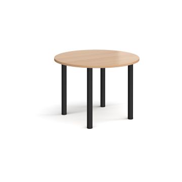 Radial Leg Table dia. 1000mm - Beech - Black Frame