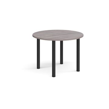 Radial Leg Table dia. 1000mm - Grey Oak - Black Frame