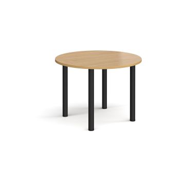 Radial Leg Table dia. 1000mm - Oak - Black Frame