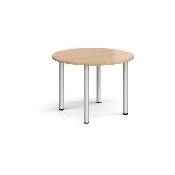 Radial Leg Table dia. 1000mm - Beech - Silver Frame