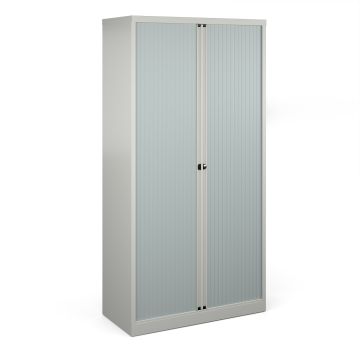 Bisley Tambour Storage Cupboard - Goose Grey - 1970mm