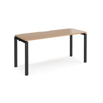 Adapt Single Desk 1600x600mm - Beech - Black Frame