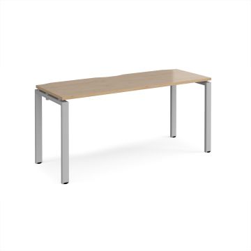 Adapt Single Desk 1600x600mm - Oak/Silver Frame