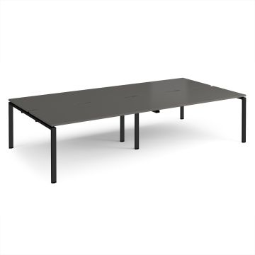 Double Back to Back Desks 3200x1600mm - Grey/Black Frame