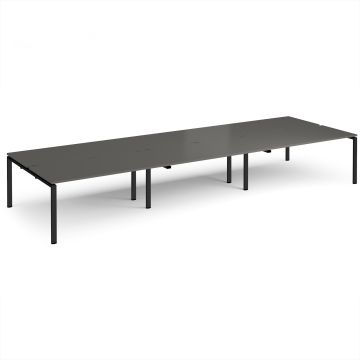 Adapt Triple Back to Back Desks - Grey/Black Frame