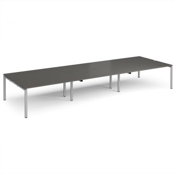 Adapt Triple Back to Back Desks - Grey/Silver Frame