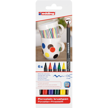 Porcelain Brushpens - Standard Colours - Pack of 5