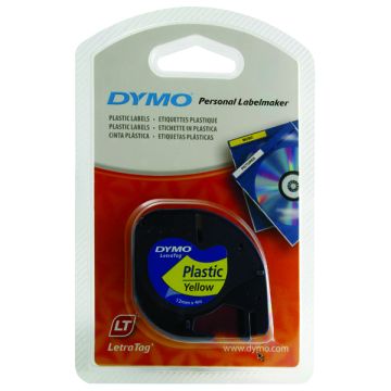 DYMO Letratag Tape Plastic Hyper Yellow