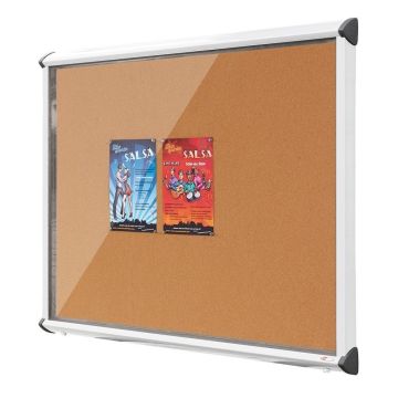 Shield Exterior Showcase 575 x 712mm - White Frame/Cork