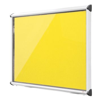 Shield Exterior Showcase 1050 x 1012mm - White Frame/Yellow