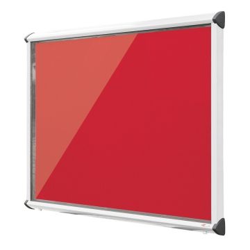 Shield Exterior Showcase 1050 x 1012mm - White Frame/Scarlet