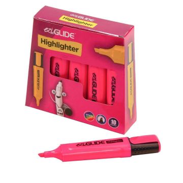 EziGlide Highlighter Markers - Pink - Pack of 10