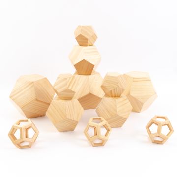 Wooden Construction Boulders  - Pack of 12