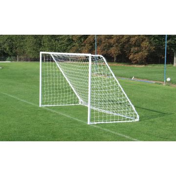 Harrod Sport Mini Football Goal-White-12 x 6ft-Pair-With Nets & FREE Pk 12 SHOSHIN Training Footballs