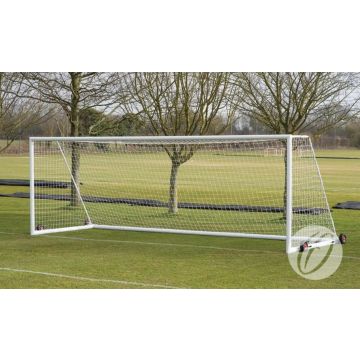 Harrod Sport 4G Weighted Portagoal-White-24 x 8ft-Pair-With Nets & FREE Pk 12 SHOSHIN Training Footballs