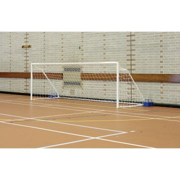 Harrod Sport Folding Wheelaway Goal-White-12 x 4ft-Pair-With Nets & FREE Pk 12 SHOSHIN Training Footballs