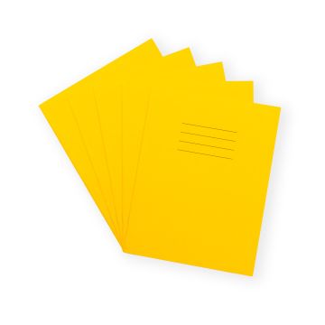 Exercise Book 9x7- 8mm Ruled With Margin- Yellow-Pack of 100