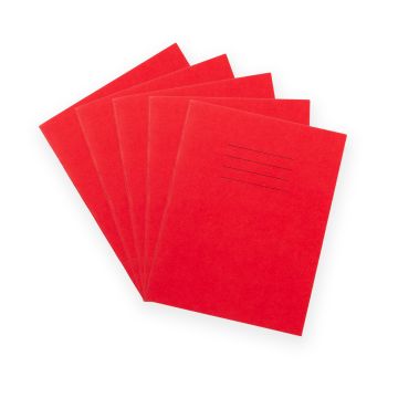 Exercise Book 9x7- 8mm Ruled With Margin-  Red- Pack of 100