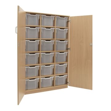 GALT Lockable Tall Triple Unit with 18 Clear Trays - Static