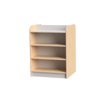 Maplescape Double Sided Library Bookcase - Grey - 1000mm