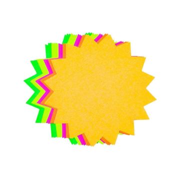 Fluorescent Stars 6in Assorted - Pack of 12