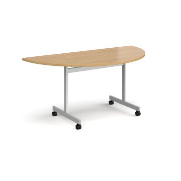 Contract Semi-Circular Fliptop Tables - Beech