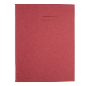 9 x 7" Exercise Book 32 Page Top Half Plain/Bottom Half 15mm Ruled - Red - Pack of 100