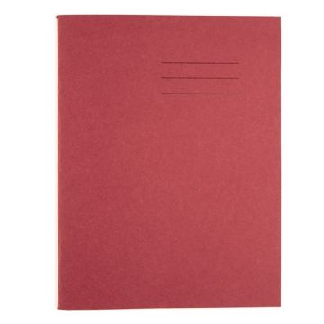 Exercise Book 9 x 7 - 64 Pages - 8mm Ruled/Plain Alternative With Margin - Red - Pack of 50