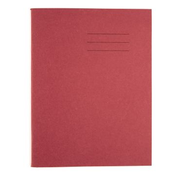 8 x 6.5" Exercise Book 80 Page 8mm Ruled With Margin - Red - Pack of 100