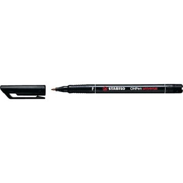 Stabilo OHP Marker Pens Black Fine Tip - Pack of 10
