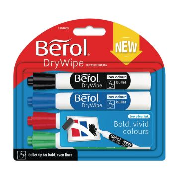 Berol Whiteboard Marker Assorted Bullet Tip - Pack of 4