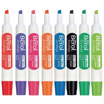 Berol Whiteboard Marker Assorted Chisel Tip - Pack of 8