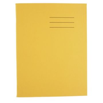 Exercise Book 9 x 7 - 64 Pages - 8mm Ruled/Plain Alternative With Margin - Yellow - Pack of 50