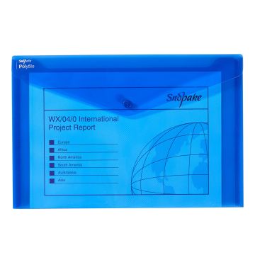 Snopake Electra Polyfile Wallet Foolscap Blue - Pack of 5