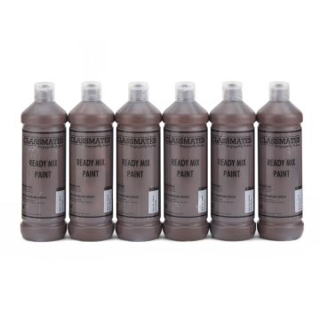 Classmates Ready Mixed Paint - 600ml - Burnt Umber - Pack of 6