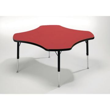 Tuf Top Clover Height Adjustable Classroom Table - 1026 x 430 to 635mm - Red
