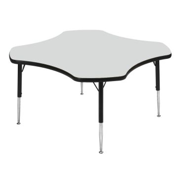 Tuf Top Clover Height Adjustable Classroom Table - 1026 x 430 to 635mm - Grey