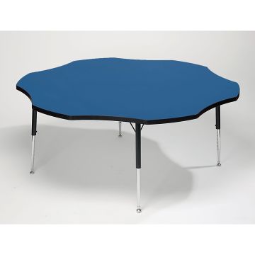 Tuf Top Flower Height Adjustable Classroom Table - 1525 x 430 to 630mm - Blue